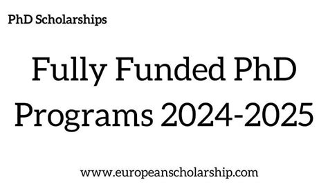 fully funded phd programs.